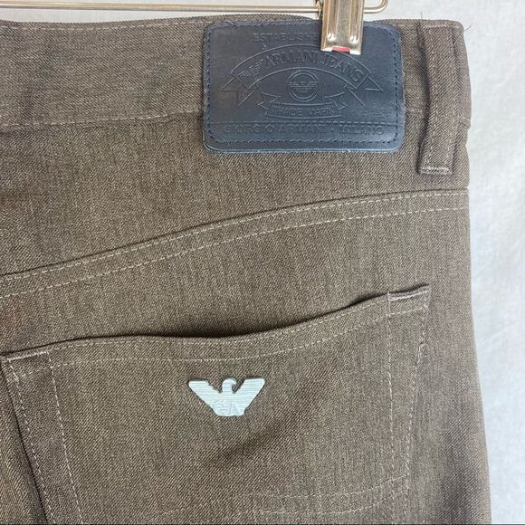 Giorgio Armani Jeans Brown High Waist Straight Leg Jeans 34 - Picture 4 of 11